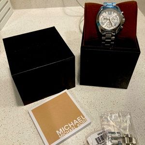 Michael Kors Mini Bradshaw Stainless Steel Women’s Watch with Box and Tags